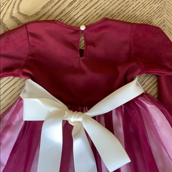 Katie Rose Burgundy dress w Floral Embellishment - Picture 5 of 5